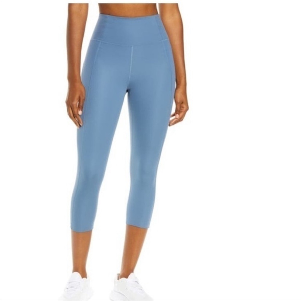 Girlfriend Collective blue High waist leggings capri S NWT